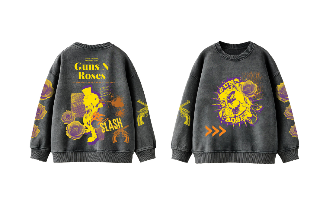 Guns N Roses Designed Oversized Sweatshirt