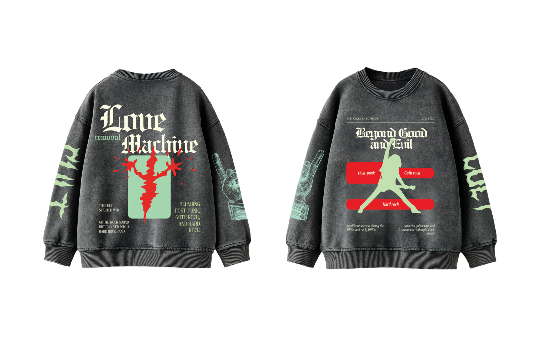 Time Machine Designed Oversized Sweatshirt