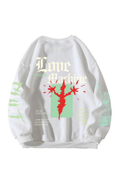 Time Machine Designed Oversized Sweatshirt